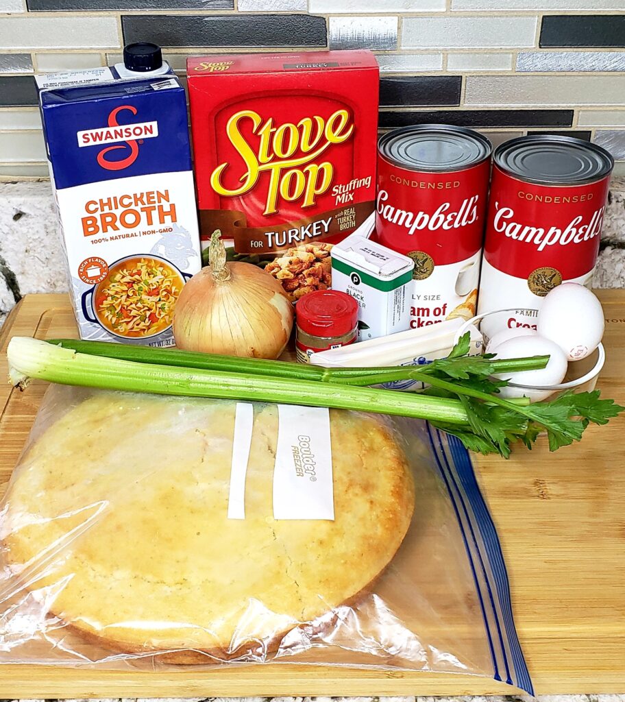 Easy Southern Cornbread Dressing Ingredients